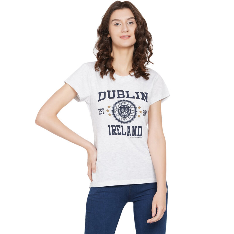 Ladies Dublin Ireland Ash Grey T-Shirt